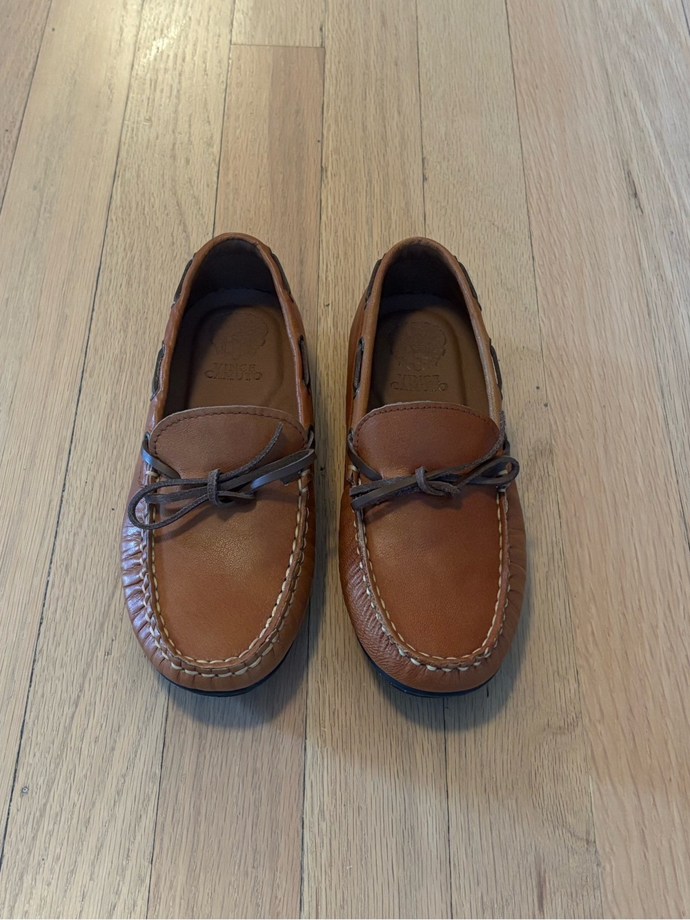 Little Boys Classic Leather Loafers - Brown